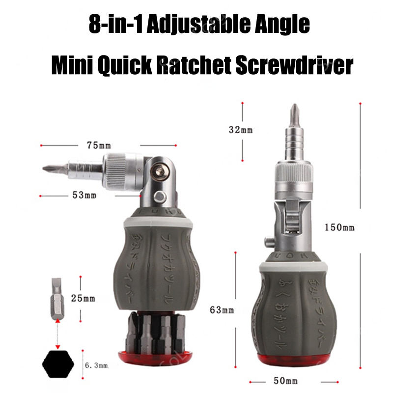 Tools For Motorcycle Workshop - Set Obeng Multi-Sudut Mini Ratchet Profesional